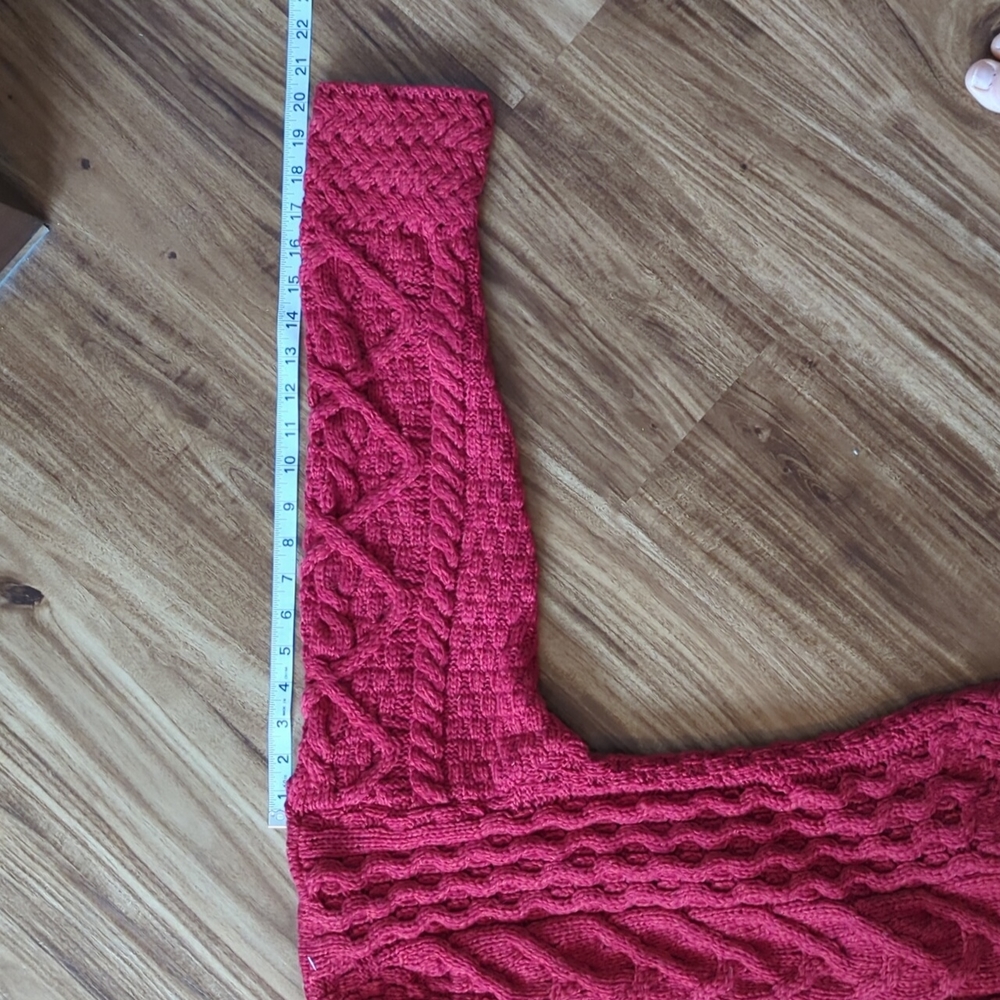 Aran Crafts Red Cable Knit Cardigan - Picture 8 of 10